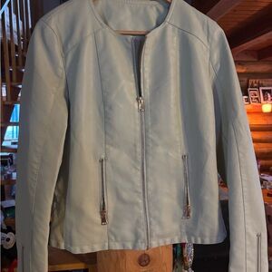 Women's Small Seafoam Green pleather Jacket